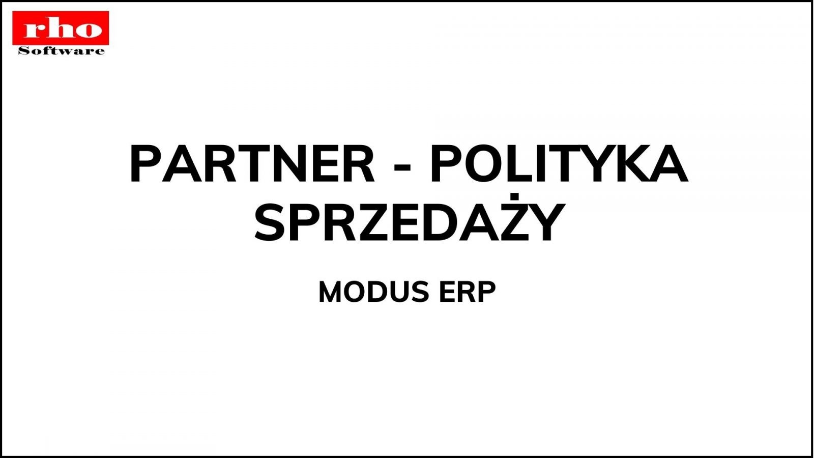 Modus ERP – Szkolenie wprowadzające Partner